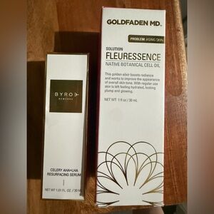 BYROE Celery AHA LHA Serum + Goldfaden MD Fleuressence Oil NWT